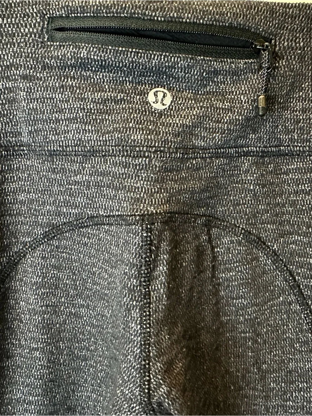 lululemon athletica Black Heathered Leggings with Zip Pocket